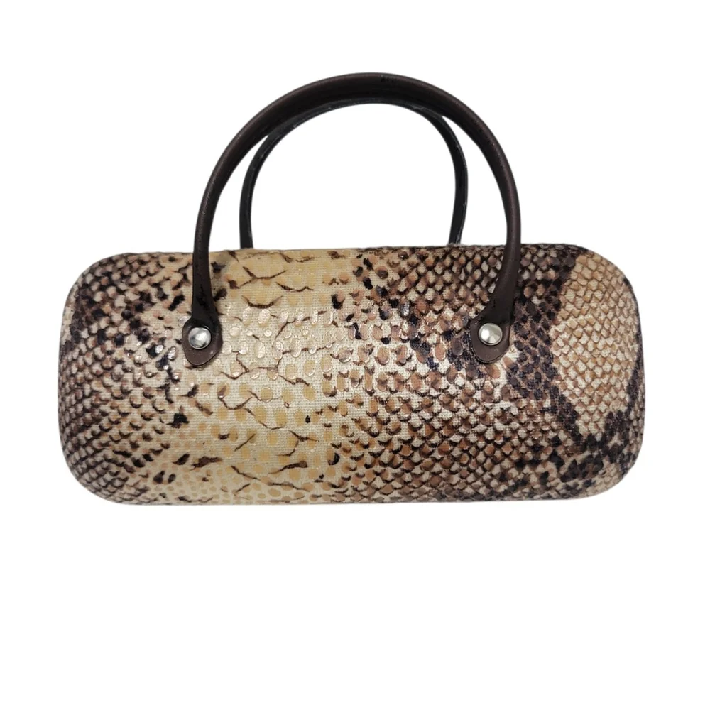 Unbranded Adult Unisex Hardshell Eyeglasses Case Snake Skin Print Pre-owned